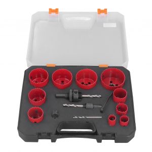 XYONG Kit de scie cloche universelle de 1,9 cm a 6,3 cm, ensemble d'accessoires pour perceuse electrique HSS pour metal, bois, plastique - Neuf