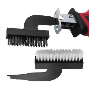 Tête de brosse en acier nylon pour scie sabre Accessoire de scie alternative Brosses de nettoyage électriques Outils de meulage d'élimination des taches de rouille - Neuf