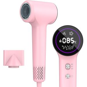 Seche Cheveux Professionnel, 400 Millions S&egrave;che-Cheveux &Agrave; Plasma, Moteur Haute Vitesse 110000 Tr/Min Pour Un S&eacute;chage Rapide, Avec Buse Magn&eacute;tique, Faible Bruit Pour Famille Voyage (Rose) - Neuf