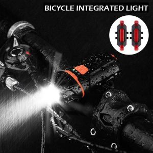 Ensemble D'&eacute;clairages De V&eacute;lo Rechargeables Usb 1200 Lumens : Phare Avant Et 2 Feux Arri&egrave;re, &Eacute;tanches, 6 Modes, Polyvalents Pour Toutes Les Activit&eacute;s De Plein Air. - Neuf