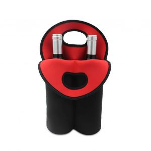 Sac isotherme de voyage pour 2 bouteilles de vin de 750 ml, sac isotherme en n&eacute;opr&egrave;ne pour camping en plein air, sac de transport &agrave; main pour pique-nique - Neuf