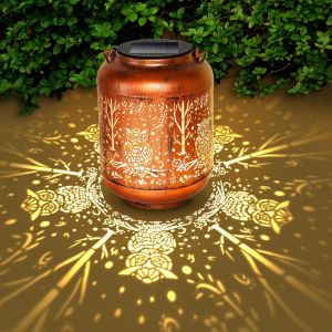 Lanternes Solaires En Forme De Chouette - D&eacute;coration De Jardin - Cadeau Pour Femme, Maman, Elle - Lampe D&eacute;corative &Agrave; Suspendre En M&eacute;tal &Eacute;tanche Pour Cour, Terrasse, Pelouse, Arri&egrave;re-Cour - Neuf