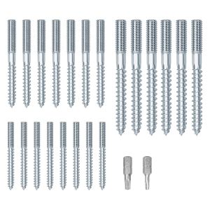 ChenQuanSarl-21Pcs Boulons De Suspension Boulons À Double Tête Vis Auto - Taraudeuse Joints En Bois Meubles Jambes Goupilles Noires Extrémités Boulons De Fixation Boulons À Double Tête Filetés Tournevis - Neuf