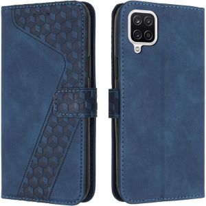 SJZG-Coque Pour Samsung Galaxy A12/M12, Etui Protection Housse Premium En Cuir Pu Portefeuille &Eacute;tui T&eacute;l&eacute;phone [Fermoir Magn&eacute;tique] [Fentes Pour Cartes] Flip Case Pour Samsung Galaxy A12/M12&iquest;Bleu - Neuf