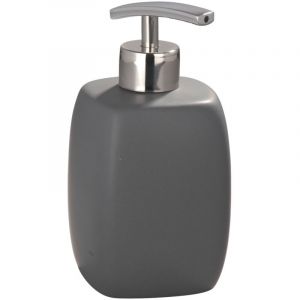 Wenko - Distributeur Savon Liquide Faro, Capacit&eacute; 410ml, C&eacute;ramique, 8x15,5x8 Cm, Gris - Neuf