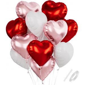 AYUHR-Ballon Coeur Crème, 18 Inch Ballon Mariage Forme de Coeur, Ballons de Fleuret Coeur, Ballon Coeur Blanc Crème Hélium Décoration pour Anniversaire, Douche de bébé, Mariage, Valentine Décoration - Neuf
