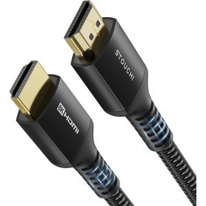 Câble 2m, 8K Ultra HD 48Gbps Haute Vitesse 8K60 4K120 144Hz RTX 3080 eARC HDR10 4:4:4 HDCP 2.2&2.3 Dolby HDMI 2.1 Compatible avec Fire TV/Roku TV/PS5/Xbox Series X/LG,Noir,1 Paquet - Neuf