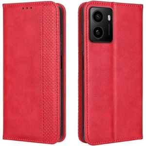 Kal-Coque Pour Hmd Pulse/Hmd Pulse+ (6.65"" Inches), Etui Flip Folio En Cuir Pu Avec Interrupteur Magnétique, [3 Fentes Pour Cartes] [1 Portefeuille] Housse - Rouge - Neuf