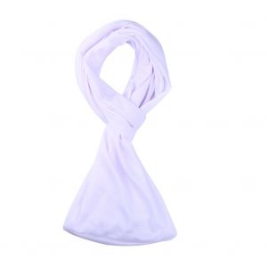 Echarpe Thermique Unisexe Pour Homme Et Femme, Couleur Unie, Avec Poche Zippee (Blanc) - Neuf