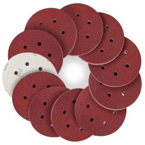 Disque a Poncer 150mm,Disque Abrasif 6 trous 50pcs Disques de ponçage 6 inch Grain 80 Disques abrasifs auto-agrippants pour Poncer/Polir/Dérouiller - Neuf