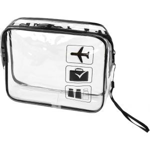 MAA-Trousse de toilette de voyage transparente pour femmes et hommes - Trousse de maquillage étanche pour filles, Noir - Neuf