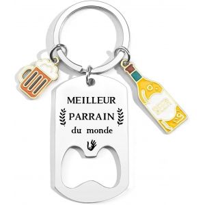 Kal-Cadeaux Porte Cl&eacute;s Parrain Homme Meilleur Parrain - Bijoux Parrain Cadeau Bapt&ecirc;me - Demande Futur Parrain - Cadeau No&euml;l, Anniversaire Parrain - Porte-Clefs - Neuf