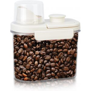 Spwb-Bo&icirc;te Rangement Cuisine, Bo&icirc;te Herm&eacute;tique Alimentaires En Plastique Avec Couvercle, Provision Conservation Placard Organisation Bocaux Pour C&eacute;r&eacute;ales P&acirc;tes Farine (1 Pi&egrave;ce X 1.6l - Blanc Cr&egrave;me) - Neuf