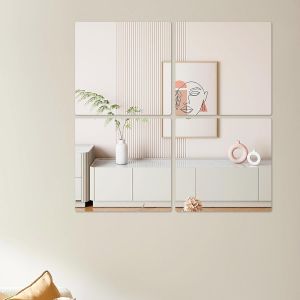 ERYI-Miroir Adhesif Mural, Miroir Autocollant Adhésif Muraux À Coller Incassable Petit Acrylique Plastique Carré Enfant 20X20Cm, Deco Porte Chambre Salle De Bain Salle De Sport Salon 8 Pièces - Neuf