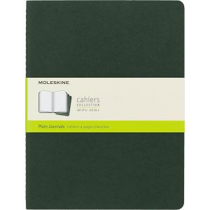 Eryi-- Cahier Journal - Ensemble De 3 Carnets Avec Pages À Pages Blanches - Couverture En Carton Et Piqûres De Coton Apparentes - Couleur Myrte - Taille Très Grand Format 19 X 25 Cm - 120 Pages - Neuf
