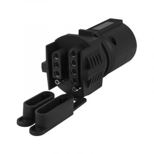 Adaptateur de prise de remorque 7 broches rondes vers connecteur de remorque à lame plate 4 et 5 broches Adaptateur de remorque 7 voies vers 4 voies 5 voies Fiche à lame plate 2 en 1 - Neuf
