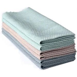 Chiffon à vaisselle,Chiffon spécial en écailles de Poisson pour Le Nettoyage du Verre,sans Traces,élimination de l'huile de Cuisine - Neuf