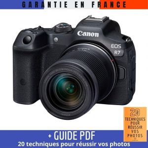 Canon EOS R7 + RF-S 18-150mm F4.5-6.3 IS STM + Guide PDF MCZ DIRECT '20 TECHNIQUES POUR R&Eacute;USSIR VOS PHOTOS - Neuf