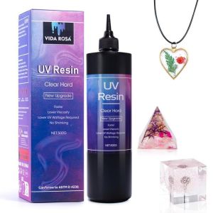 Jexnovashop-500g Uv R&eacute;sine Transparent Type Dur Nouvelle Formule Rapide Durcissement Ultraviolet Solaire R&eacute;sine &Eacute;poxy Colle Pour Moules/Bijoux Pendentifs Boucles D'oreilles Bracelets Fabrication Arti - Neuf