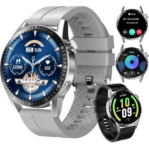 Montre Connect&eacute;e Hommes, Avec 2 Silicone Bracelets, Dot&eacute;e De Fonctions D'Appel, D'Assistant Vocal Et De Messages, 100+ Modes Sportifs, Montre De Sport Compatible Avec Android/Ios, [MON8301306] - Neuf