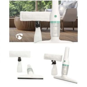 Nettoyeur &agrave; Vitre- Aspirateur &agrave; vitre 12W r&eacute;servoir 60 ml R&eacute;servoir amovible Blanc / Vert - Neuf