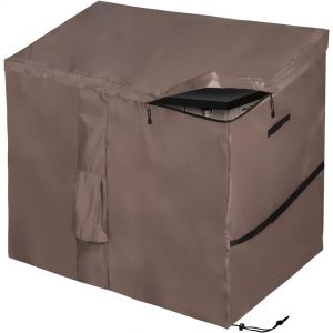 Ulteronixshop-Housse Imperm&eacute;able Pour Abri De Jardin, B&acirc;che De Coffre De Rangement Ext&eacute;rieur Avec Dessus &Agrave; Ouverture Facile, Pour La S&eacute;rie Store It Out, 420d Oxford Brun (135*75*114cm) - Neuf
