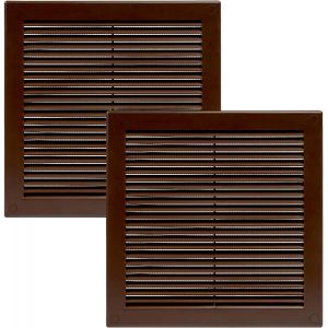 KALANKA-250 x 250 mm - Lot de 2 grilles d'aération plates carrées - Protection contre les insectes intégrée - Ouvertures d'aération CVC pour salle de bain, bureau à domicile - Neuf