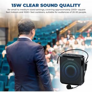 BLAZEFLUX-Ampli voix WinBridge WB008 2025 - micro portable pour profs, guides - casque micro - son clair sans larsen - Neuf