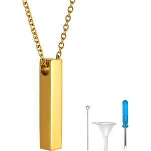 Trahoo-Collier Urne Funéraire Acier Inoxydable, Collier Arbre De Vie/Colonne/Chat/Sablier/Coeur, Pendentif Personnalisé Collier Urne Crémation Pour Homme Femme - Neuf
