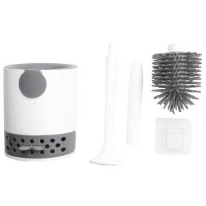 Brosse de toilette avec support,brosse de nettoyage de cuvette de toilette en silicone et ensemble de support - Neuf
