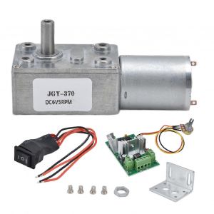 Moteurs &eacute;lectriques &agrave; moteur &agrave; engrenages 6V DC Turbo Worm Mini r&eacute;duction de vitesse avec r&eacute;gulateur JGY3706V5RPM - Neuf