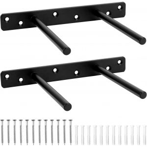 CAUC-® 2 Pièces Fixation Étagères Murale Invisible - 150mm - Supports Étagères Flottante en Fer Solide - Neuf