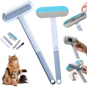 Jgd-Lot De 2 &Eacute;pilateurs Pour Poils D'animaux Avec Manche, 3 En 1 - &Eacute;pilateur Multifonction Pour Poils D'animaux De Compagnie - Brosse &Agrave; V&ecirc;tements Pour Chien - Brosse &Agrave; Peluches Pour Poils D'animaux - Neuf
