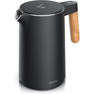 Ulteronixshop-Arendo - Bouilloire avec r&eacute;glage de la temp&eacute;rature - Acier inoxydable - 45-100 degr&eacute;s - 1,5 l - Double paroi - Sans BPA - Fonction de maintien au chaud - Th&eacute;i&egrave;re avec indicateur de temp&eacute;rature - Neuf