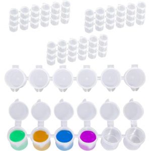 60 Pièces Bande De Rangement Peinture,Pots De Peinture Vides,Mini Pots De Peinture,Bandes De Peinture Vides Avec Couvercles,Contenants De Peinture,Pour Salles De Classe,3ml - Neuf