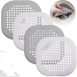 Filtre Cheveux Douche, 4PCS Attrape Cheveux Douche Couvercles de Drain de Douche, Filtre evier/Baignoire/Douche en Silicone-Bouchon Caoutchouc Salle de Bain/Cuisin - Neuf