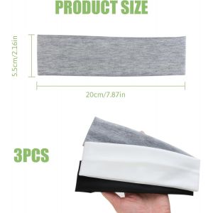 Bandeau Cheveux Femme, 3 Pc Bandeau Cheveux, Bandeau Sport Femme, Bandeaux De Yoga, Bandeaux De Sport &Eacute;lastique, Bandeaux De Course Accessoires De Cheveux D'entra&icirc;nement Sportif - Neuf