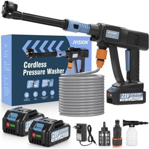 SUBZONAL-Nettoyeur Haute Pression sans Fil, Nettoyeur Haute Pression avec 6-en-1 Multi-Usage Buse, Nettoyeur Haute Pression Portable avec 2 Batteries, Adapt&eacute; au Nettoyag des Balcons, Voitures - Neuf