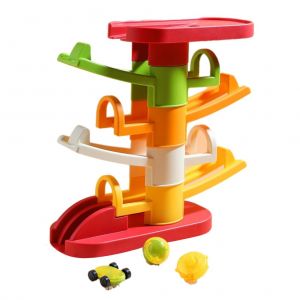 Piste de course, rampe de course avec voiture jouet, gyroscopes a billes, blocs de construction, jouets educatifs pour le developpement precoce, cadeau pour enfants garcons filles - Neuf
