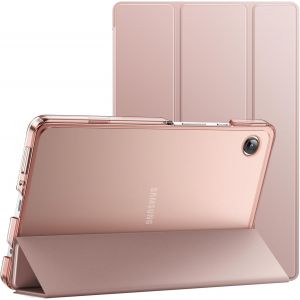 Naeryut-Coque Pour Samsung Galaxy Tab A9 8,7 Pouces 2023,Étui Housse Protection Tablette Fine Folio Support Dos Translucide À Trois Volets (Or Rose) - Neuf