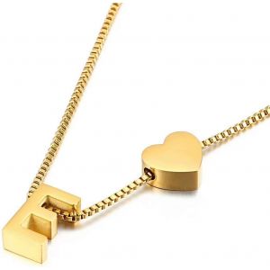 Kal-Collier &Agrave; Pendentif Initiale En Or, Pendentif Exquis Lettre A-Z Personnalis&eacute;bijoux F&eacute;minins Minimalistes Collier Lettre A-Z - Neuf