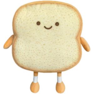 Oreiller en peluche amusant en forme de pain grillé, petit et mignon, pour canapé (pain grillé, doré) - Neuf