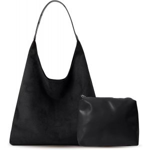 RFCBC-Sac fourre-tout avec petit sac à main en daim pour femme - Grand sac à bandoulière - Uni - Grand sac à bandoulière - Sac fourre-tout pour femme - Neuf