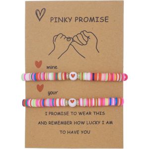 Kal-Lot De 2 Bracelets D'amitié Roses Pour Enfants, Bracelets De Partenaire Bff Pour 2 Bracelets D'amitié, Bracelets Best Friends Pour Filles Avec Pendentif En Forme De Coeur, Rose, L, Matériau De - Neuf