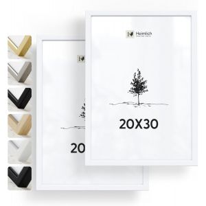 CMWX-&reg; - Cadre photo - 20 x 30 cm, bois d'ayous, blanc, lot de 2 - Cadres pour petit document, certificat, avec plastification - Montage mural ou sur table - Neuf