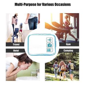 Paquet de 5 sacs de maquillage cosm&eacute;tique de voyage avec fermetures &eacute;clair pour femmes hommes trousse de toilette de vacances Carry on Airport - Neuf