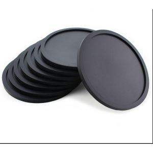 8 Pièces Dessous De Verre Silicone Avec Support, Sous-Verre De Table Noir Avec Rainures, Sous-Bock Rond Design De Plat Pour Café Ou Bière Tasses, Tasse À Thé, Boissons, Plantes Et Les Bars - Neuf