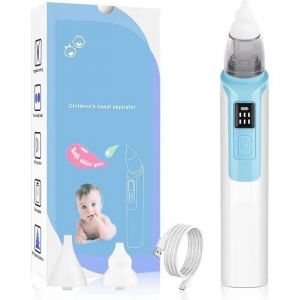 Mouche Bebe Electrique 6 Vitesses Aspirateur Nasale Doux Hygienique Nasal Nez Enfant Nourrissons Silicone Bleu - Neuf