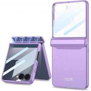 Tzf-Étui Pour Galaxy Z Flip 7 5g, Film De Protection Intégrée Pliante À Charnière Tout Compris,Housse De Téléphone Pliante Pour Samsung Galaxy Z Flip 7 5g-Violet - Neuf