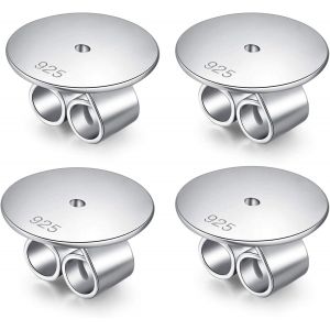 Kalanka-18k Blanc Or Plaqu&eacute; Fermoirs Boucles D'oreilles 925 Argent Sterling Pour Femmes Fermoir Boucle D'oreille Dos R&eacute;glable Ascenseurs - Neuf